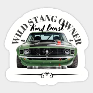 WILD ARMY GREEN STANG MERCH Sticker